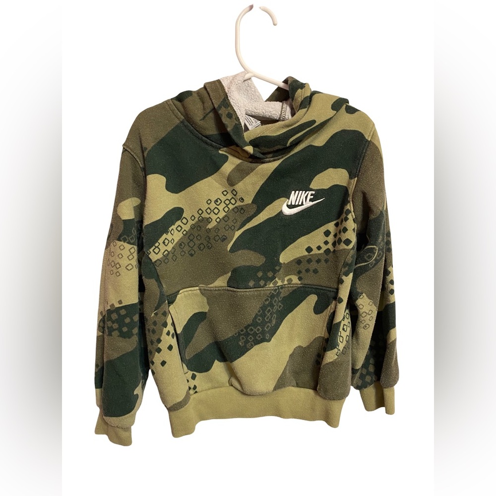 Nike Camouflage Fleece Hoodie Sweatshirt Pullover Toddler Size XS (3-4yrs)